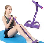 Full-Body Sit-Up Trainer with Resistance Band and Foot Pedals