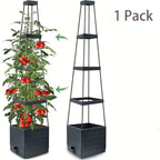 Self-watering planter box with trellis – Anthracite