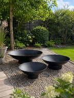 Spiegelbassin Metall schwarz mit Stabilisierungsring