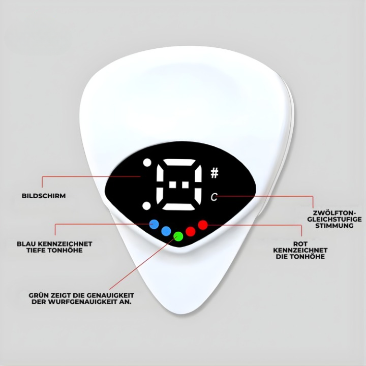 Gitarren-Stimmgerät Pick mit LCD-Display