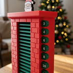 Adventskalender Weihnachtsmann im Kamin, Countdown-Deko mit 24 Tagen
