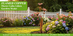 Gartenstecker Kupfer Calla-Lilien mit Glöckchen 61 cm hoch