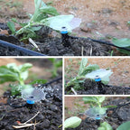Irrigation set with 360° rotatable nozzles for garden watering