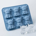 Eiswürfelform Silikon Highland-Kuh mit 6 Mulden