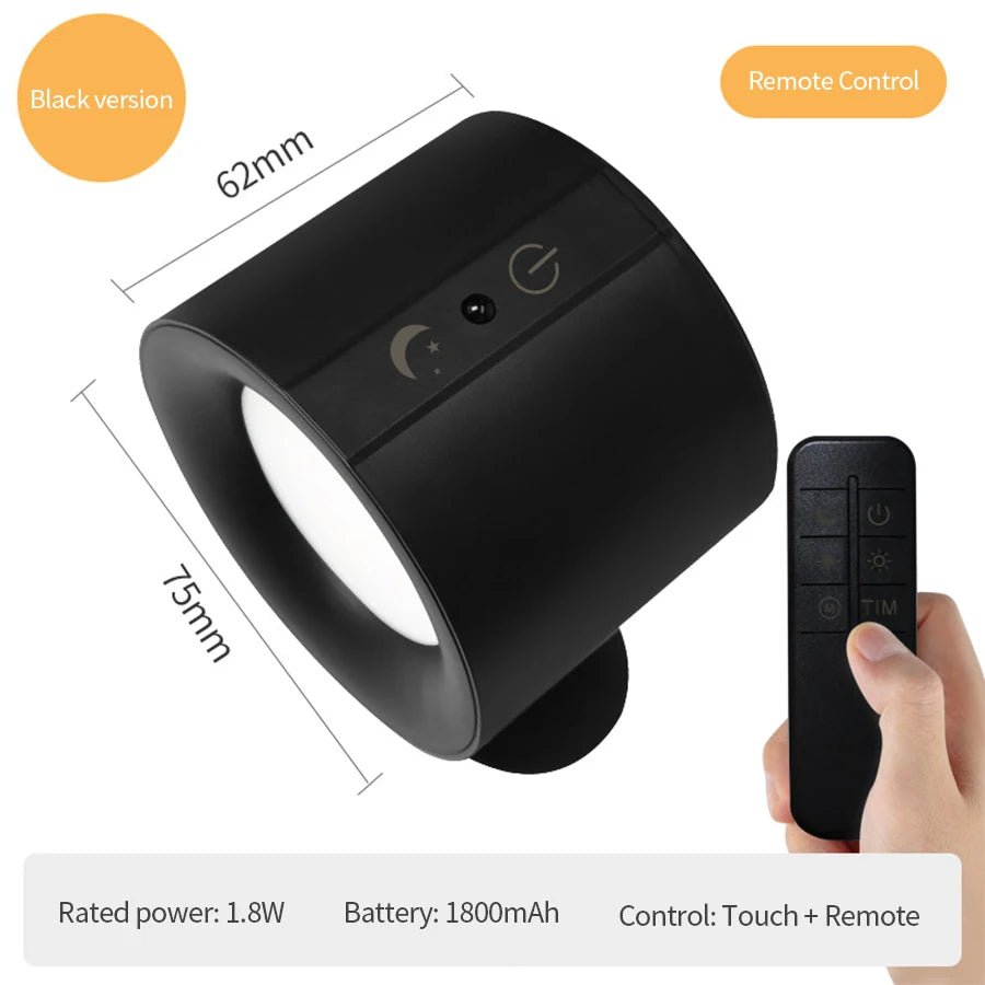 LED wall light with remote control and magnetic base