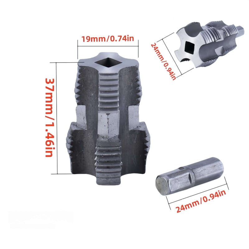 Thread cutter for water pipes with 3 sizes