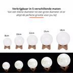 Moon Lamp with Wooden Stand – 16 Colors & Dimmable