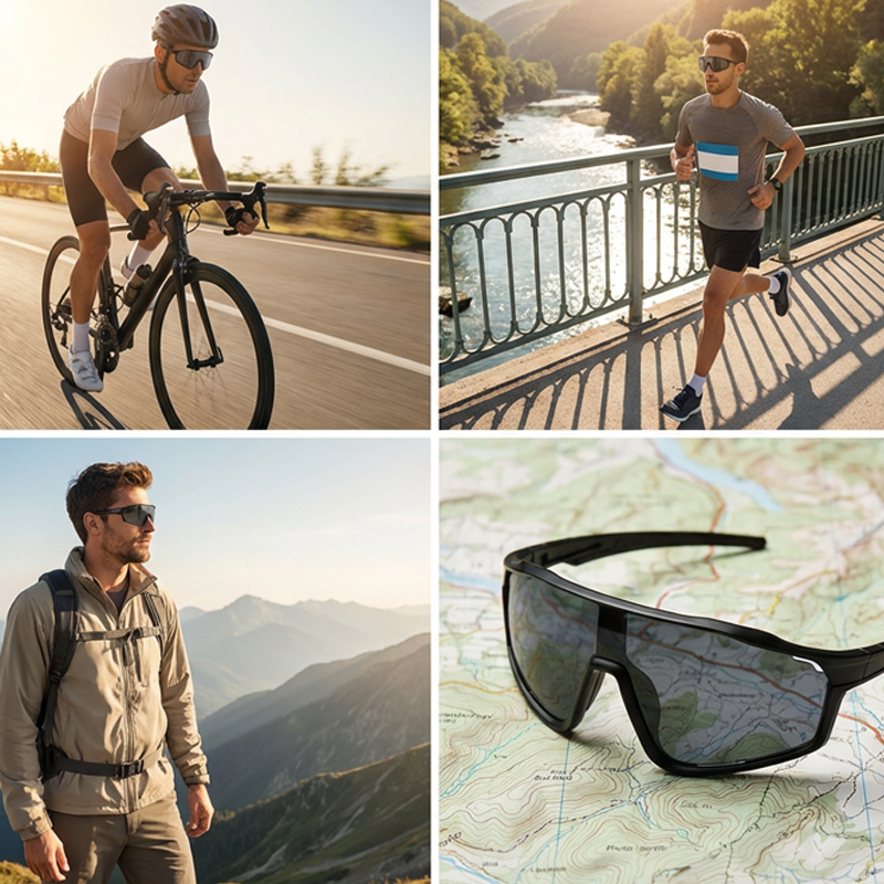 Sport-Sonnenbrille mit adaptiven Gläsern – Automatische Tönung