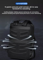 Leather backpack with USB charging port for 15.6-inch laptop