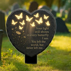 Butterfly Heart Memorial Plaque made of Acrylic with Warm White LED