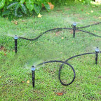 Irrigation set with 360° rotatable nozzles for garden watering