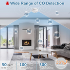Carbon monoxide detector with LCD display and 85dB alarm