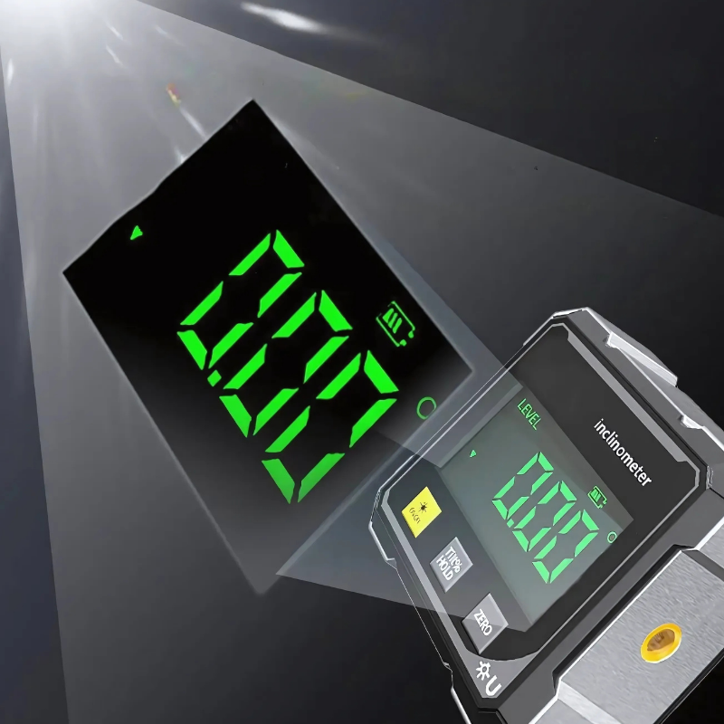 Digital angle gauge with laser and magnetic base