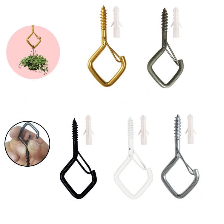Stainless steel hook set with safety lock for string lights