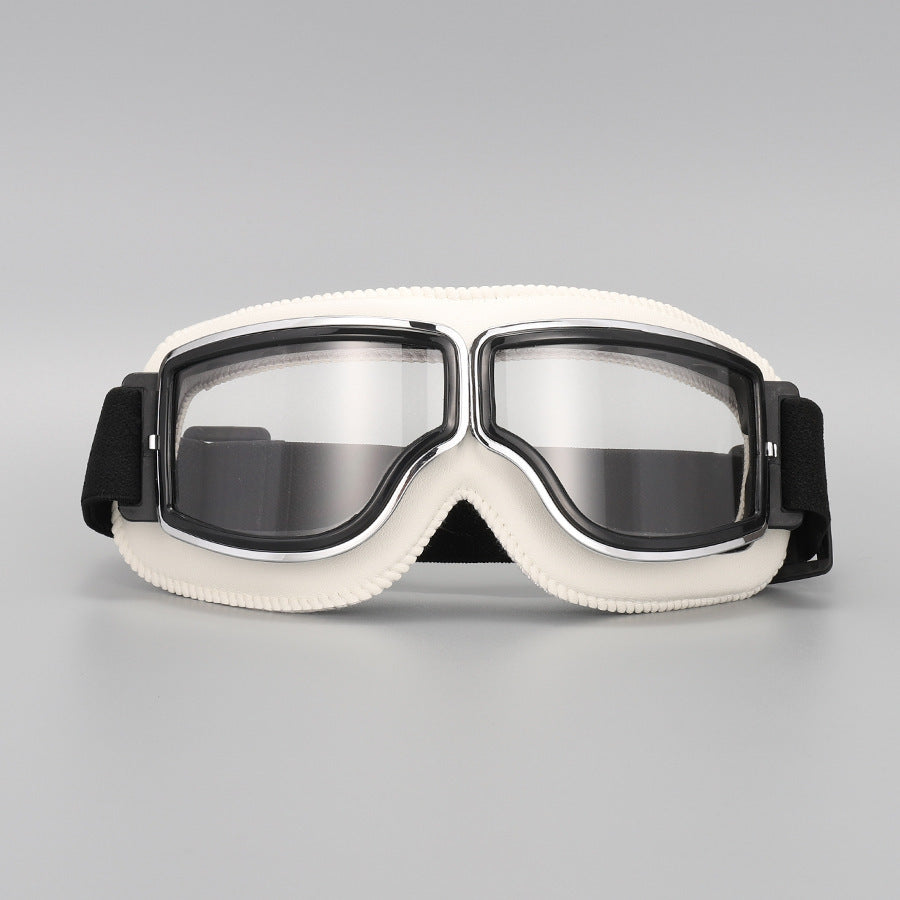 Vintage motorcycle goggles with adjustable elastic band