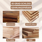 45-Degree Miter Router Bit for Wood Joints with 8mm Shank