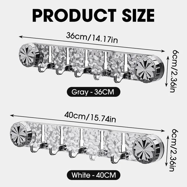 Self-adhesive wall hook strip with foldable hooks – no drilling needed