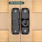 Universal latch adjustable to 90° and 180° for sliding doors