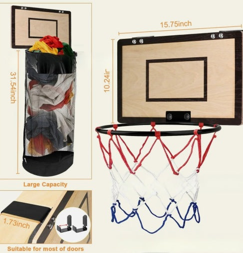 Wäschekorb mit Basketballkorb-Design – Tür-Montage