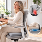 Orthopedic memory foam seat cushion for the tailbone and back