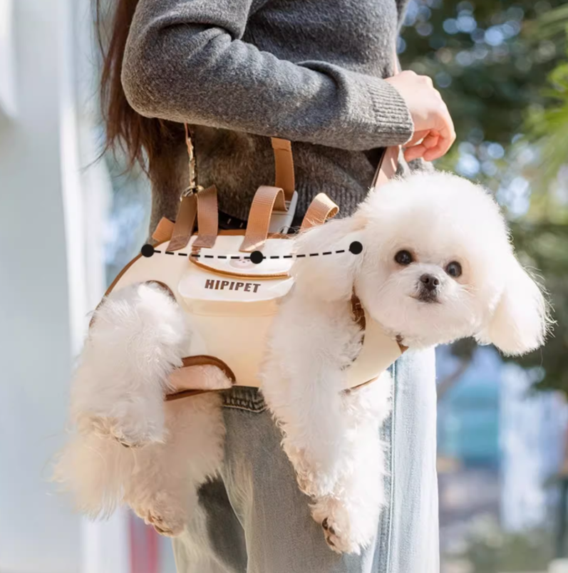 Hundetragetasche mit ergonomischer Unterstützung