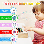 Wooden music learning toy with keys and lights