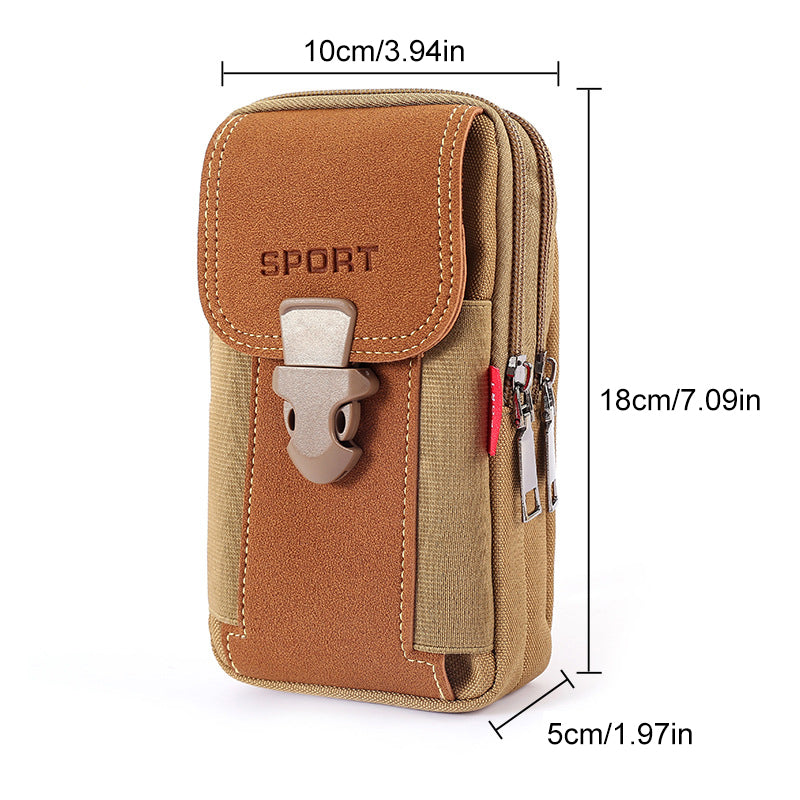 Men's Canvas Belt Bag with Phone Pocket