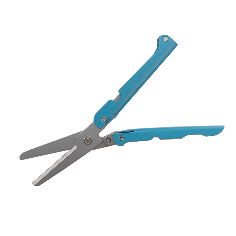 Compact Foldable Stainless Steel Scissors with Multitool Function
