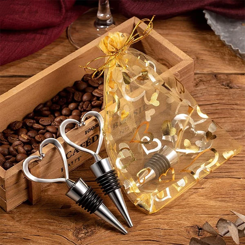 Heart-Shaped Wine Stopper with Rubber Seal