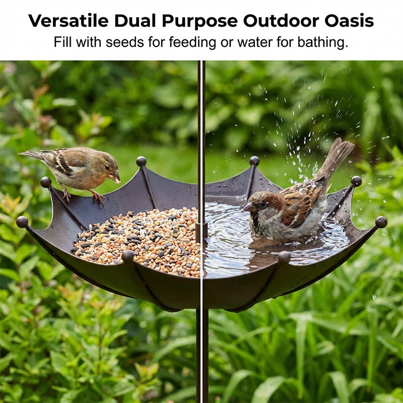 Metal Bird Bath Umbrella Design – Hanging for Garden