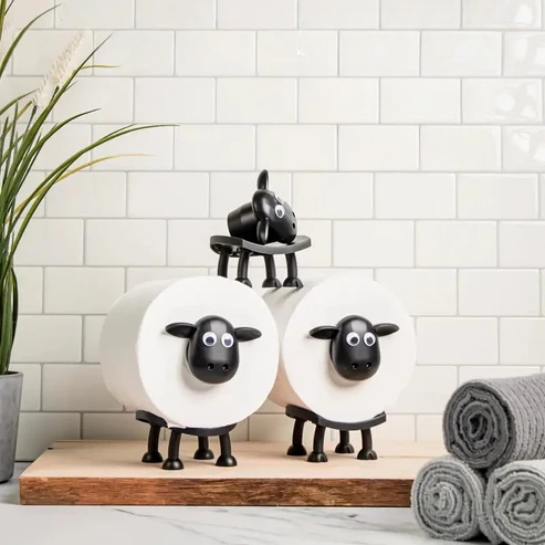 Sheep Toilet Paper Holder – Decorative Freestanding Set of 2