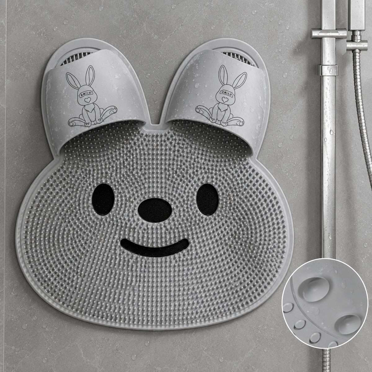 Massagematte Silikon für die Dusche mit Saugnäpfen