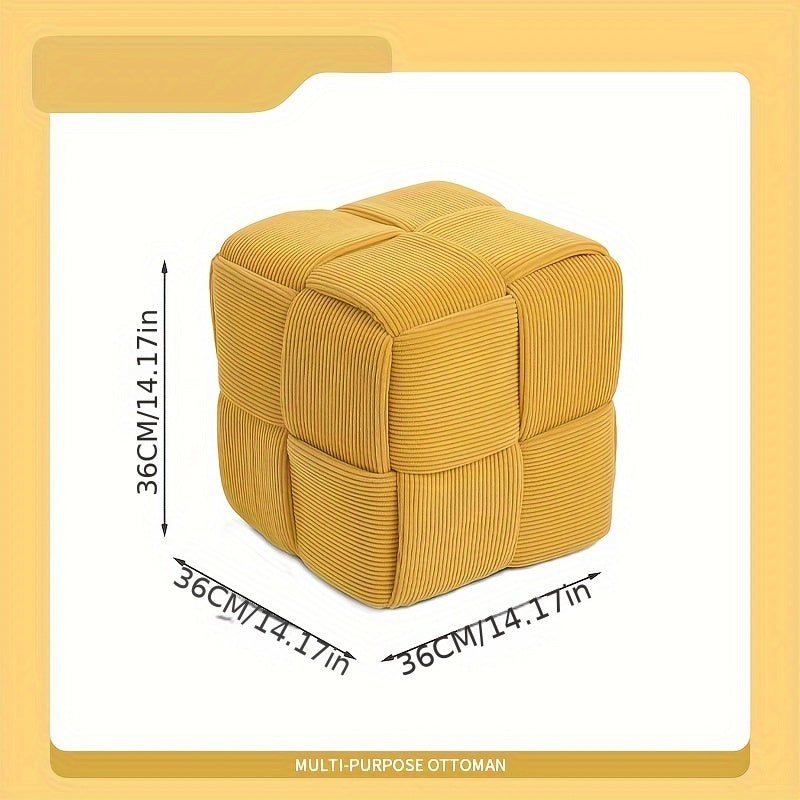Cord Upholstered Stool – Versatile Footrest and Extra Seat