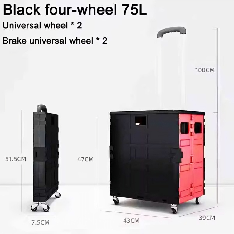 Foldable transport trolley with stair wheels