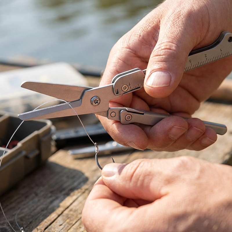 Compact Foldable Stainless Steel Scissors with Multitool Function