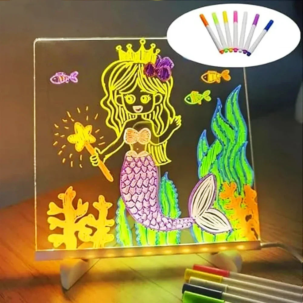LED-Zeichentablet mit Neon-Effekt – USB-betrieben, wiederverwendbar