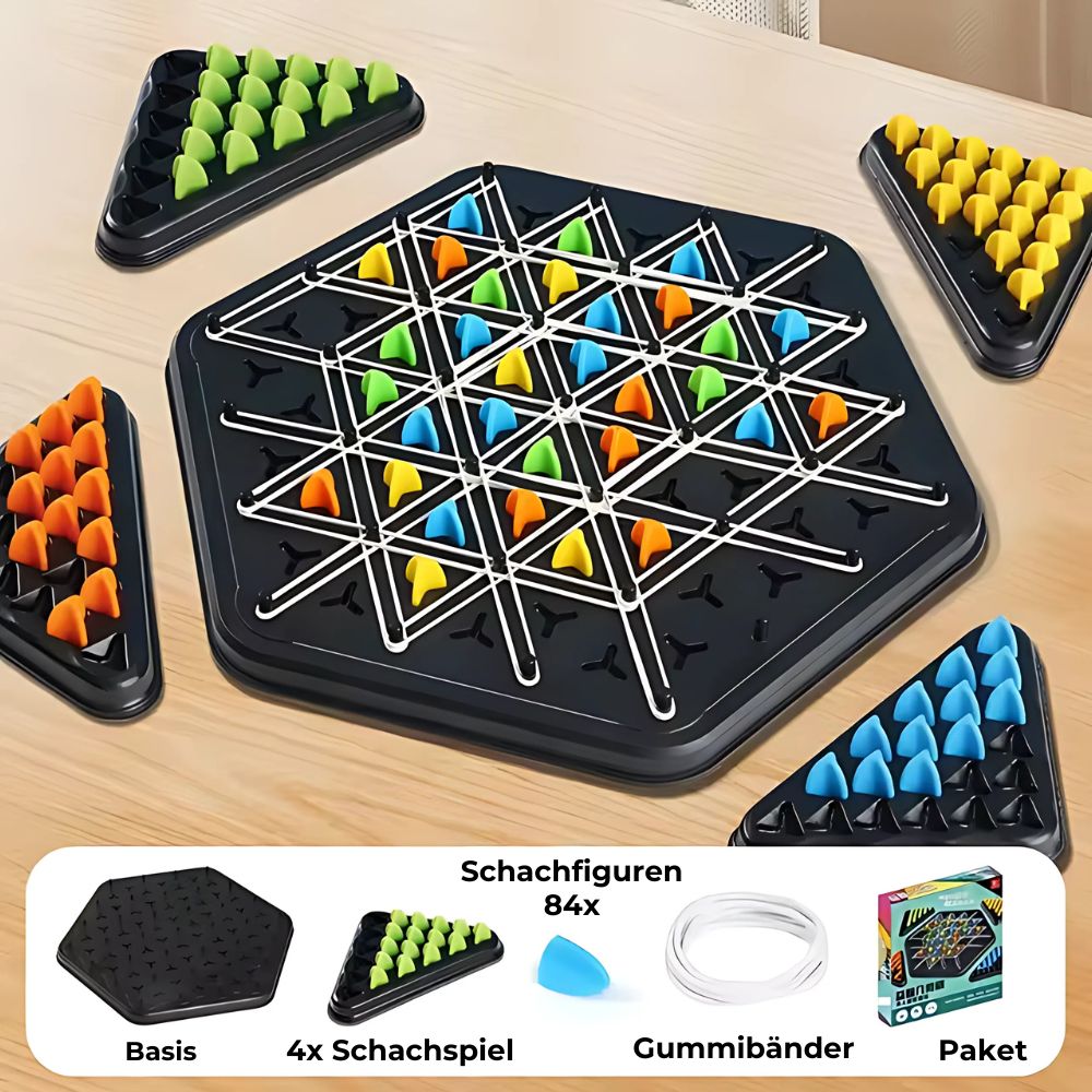 Strategiespiel Dreieck-Schach mit Ketten-Mechanik