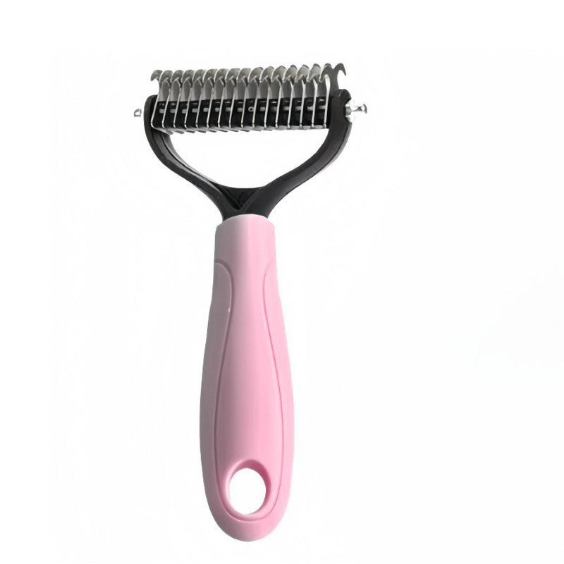 Double-sided dog comb for coat care – detangling and thinning