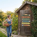 Gartenschild Holz mit Wegweiser-Design – Rustikaler Wanddeko