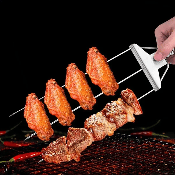 Grill Skewer Set with Scraper (Set of 3)