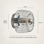 Wandlampe Glas Bauhaus-Stil mit Sunburst-Lichteffekt