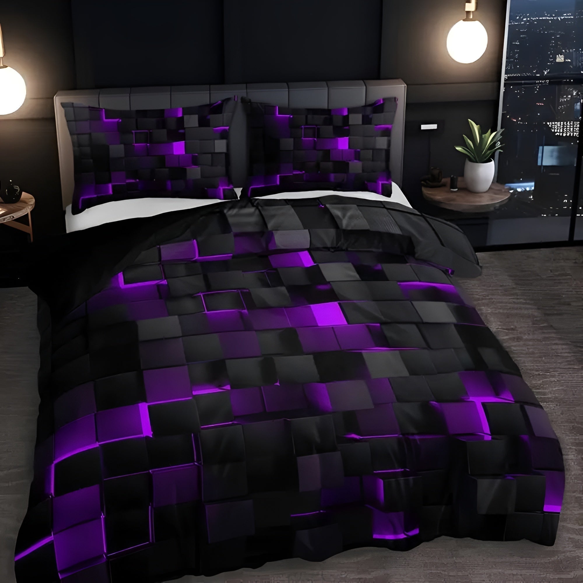 Bettwäsche-Set 3D-Raster mit Gaming-Design