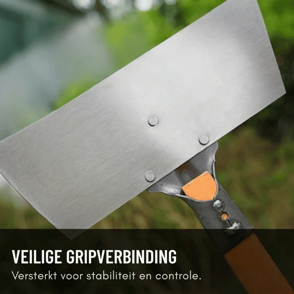 Garden scraper with manganese steel blade and wooden handle