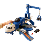 Police Airplane Toy Set with Vehicles and Crane