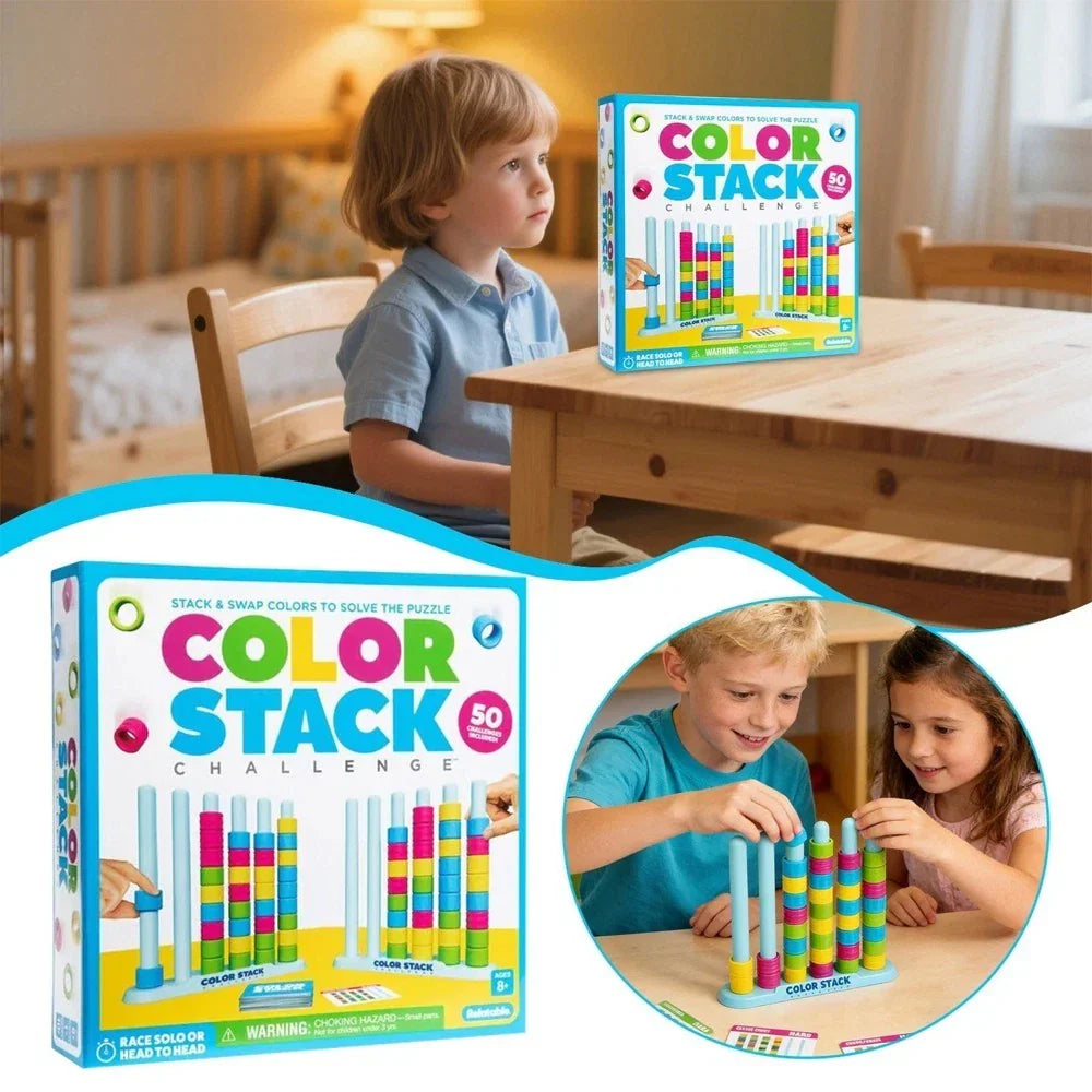 Farben-Stapelspiel für schnelles Denken und Reaktion