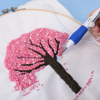 Embroidery set with water-soluble template for clothing
