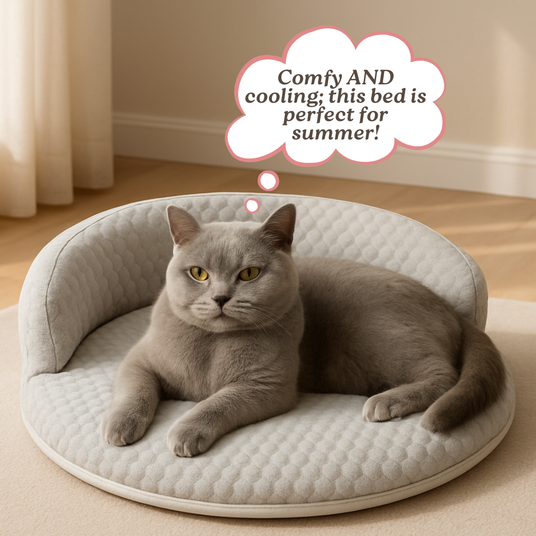 Orthopädisches Katzenbett mit Kühleffekt
