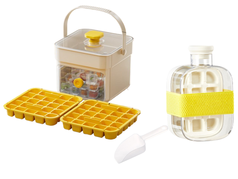 Ice cube tray with pressure release