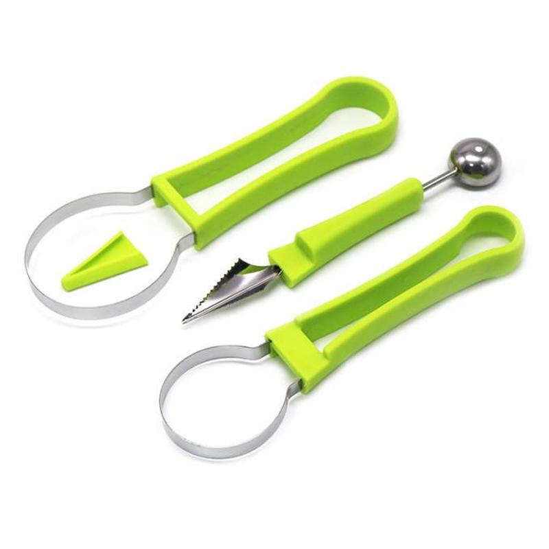 Melon baller set with V-knife stainless steel