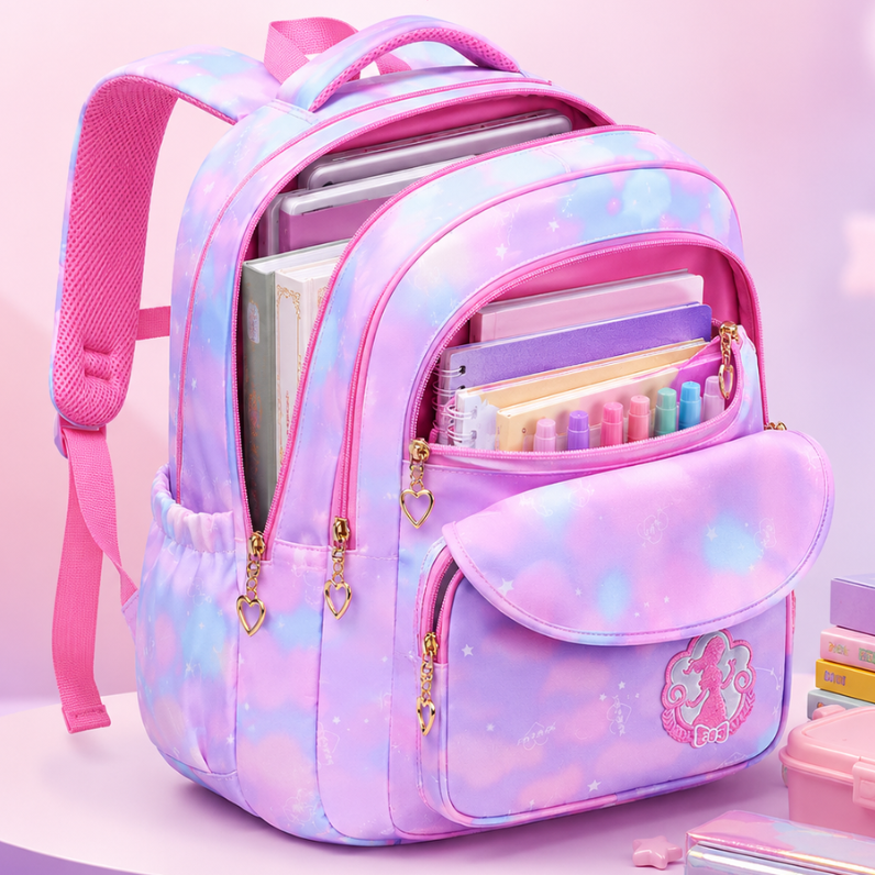 Kawaii Kinder-Rucksack für Mädchen mit mehreren Fächern